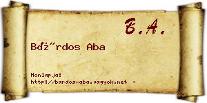 Bárdos Aba névjegykártya